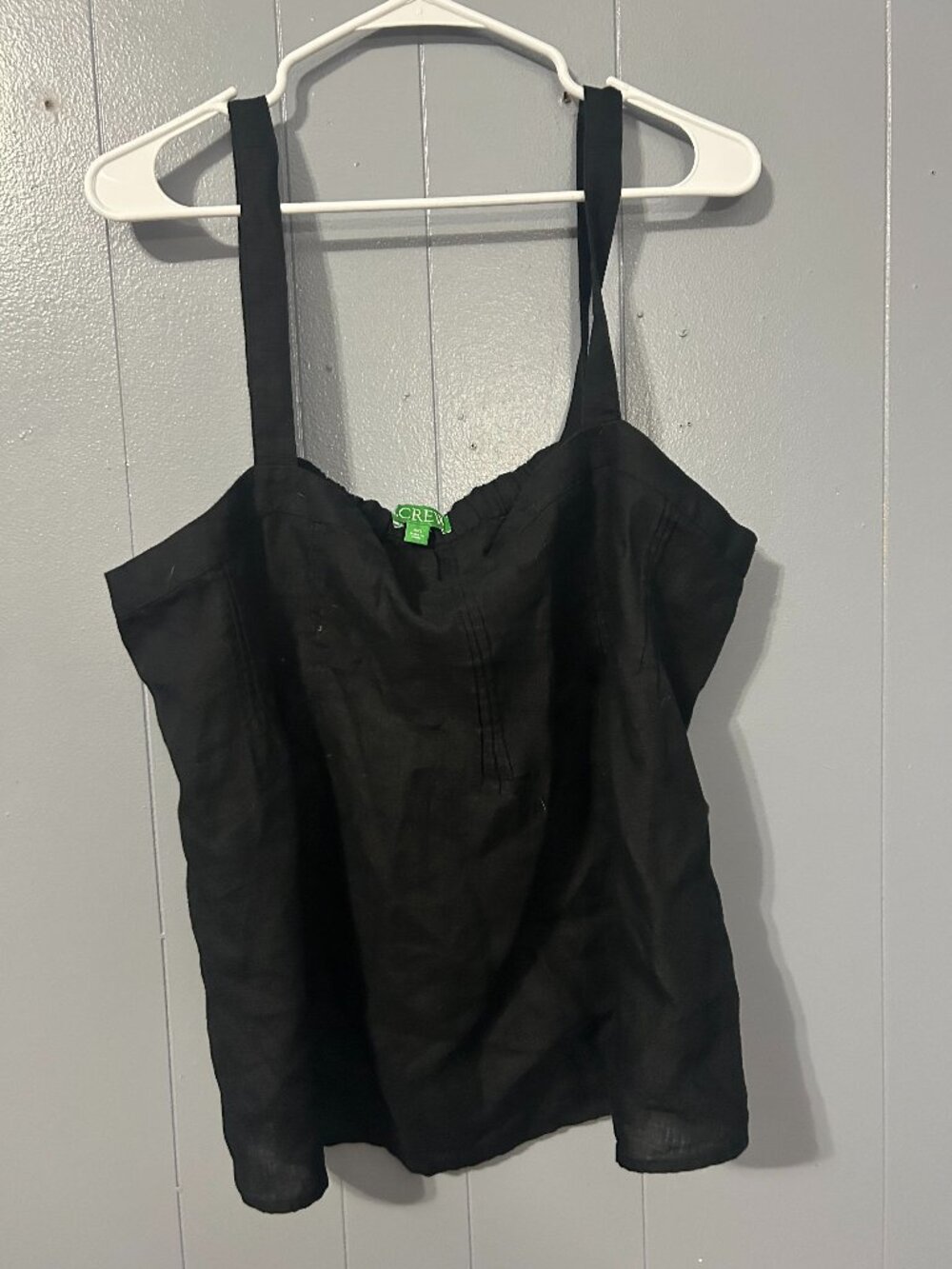 J. Crew Black Linen Tiered Camisole Top - Size XXL